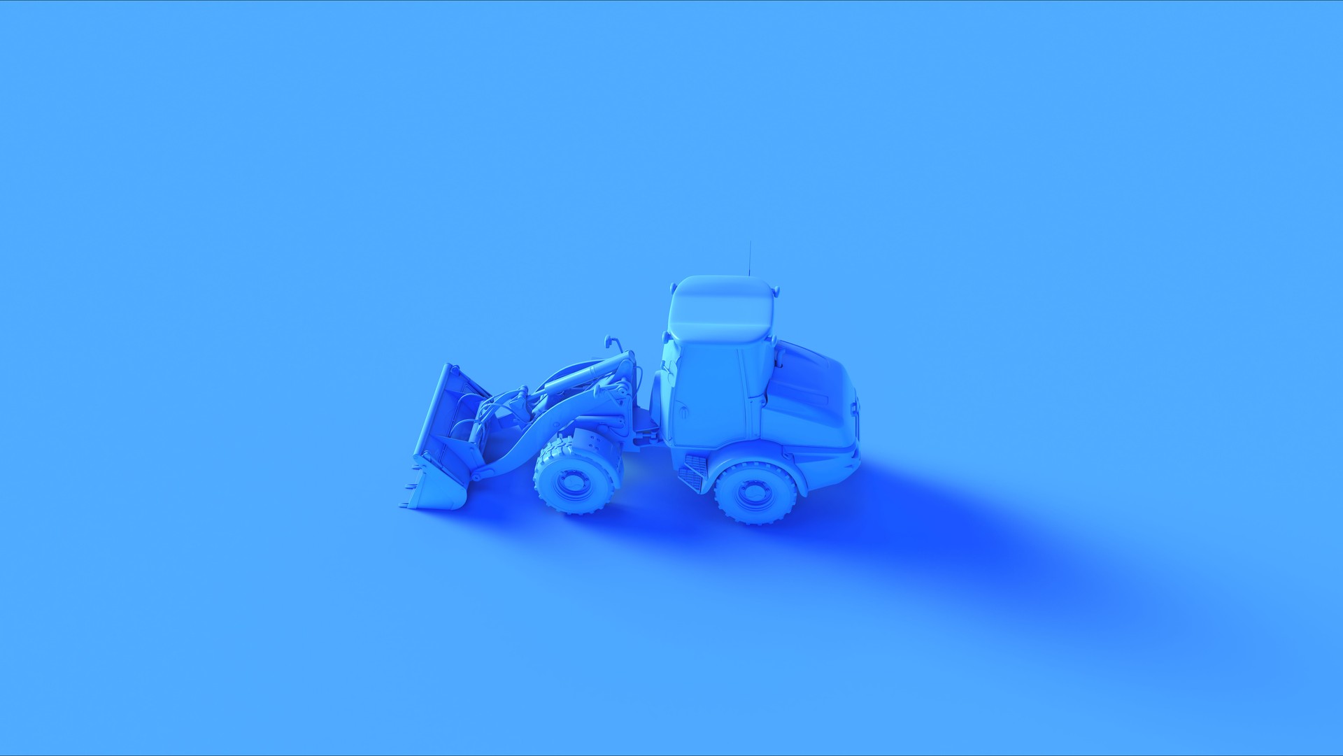 Blue Industrial Bucket Loader Excavator