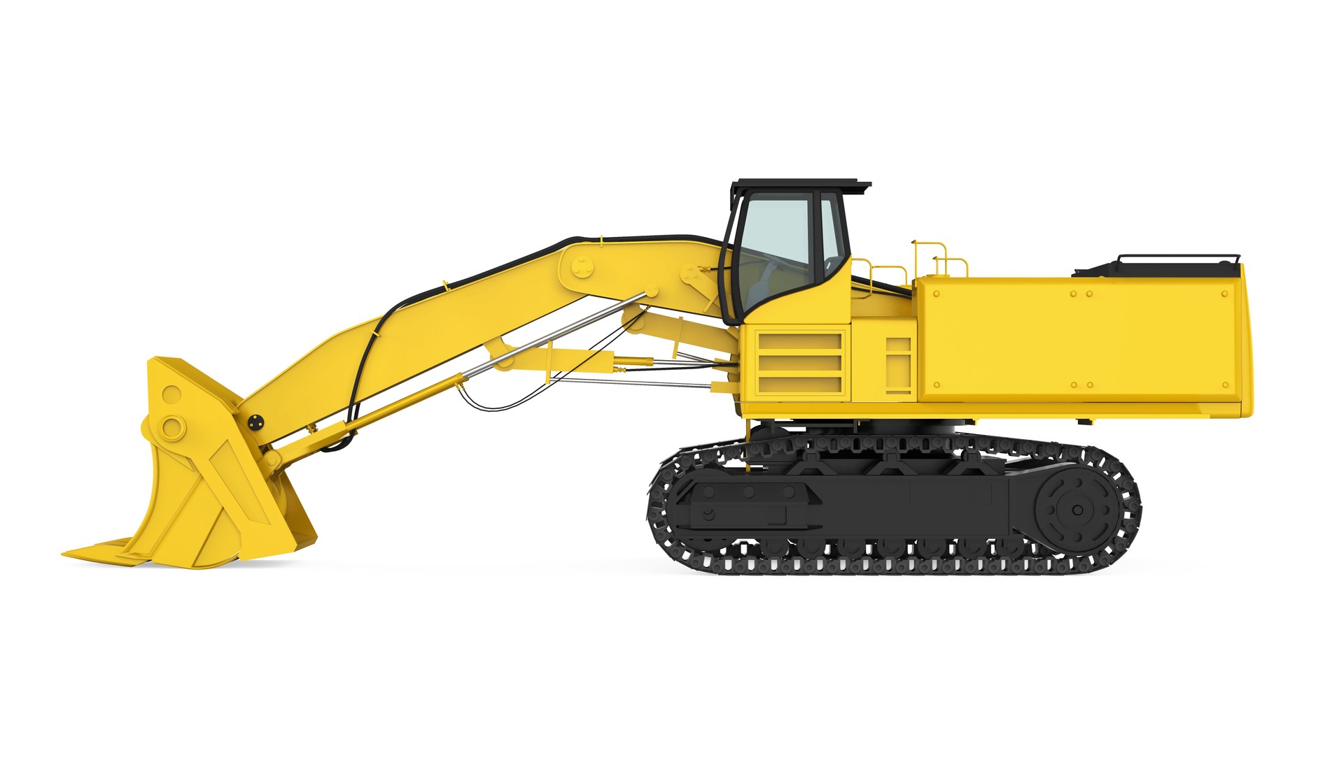 Yellow Excavator Isolated